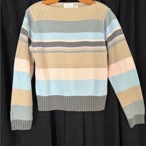 Vintage Liz Claiborne Striped Multicolor Women's Sweater